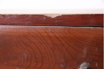 和製アンティーク　前面ケヤキ材　五丁引き　漆塗りの色合いが上品な重ねタンス(和タンス、引き出し)(R-046966)