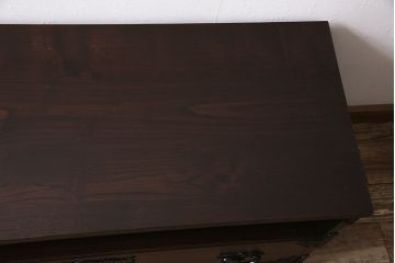中古　伝統工芸　岩谷堂箪笥　天板リメイク・厚手栗無垢材　高級感漂う和の空間作りにおすすめのテレビ台(テレビボード、ローボード)(R-046970)
