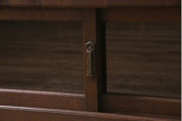 アンティーク家具　大正昭和初期　前面栗材　レトロな雰囲気が魅力のシンプルなローボード(テレビ台、テレビボード、収納棚、戸棚)(R-046971)