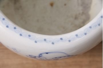 アンティーク雑貨　大正昭和初期　龍の図が大胆に描かれた瀬戸火鉢(鉢カバー)(R-046977)