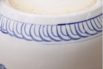 アンティーク雑貨　大正昭和初期　龍の図が大胆に描かれた瀬戸火鉢(鉢カバー)(R-046977)