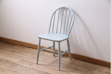ヴィンテージ家具　イギリスビンテージ　ペイント　スモーキーカラーがお洒落なチェア(ダイニングチェア、椅子)(R-046981)