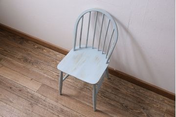 ヴィンテージ家具　イギリスビンテージ　ペイント　スモーキーカラーがお洒落なチェア(ダイニングチェア、椅子)(R-046981)