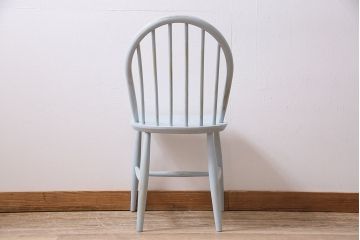 ヴィンテージ家具　イギリスビンテージ　ペイント　スモーキーカラーがお洒落なチェア(ダイニングチェア、椅子)(R-046981)