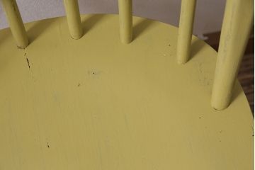 ヴィンテージ家具　イギリスビンテージ　ペイント　スモーキーイエローがお洒落なチェア(ダイニングチェア、椅子)(R-046982)
