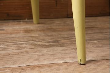 ヴィンテージ家具　イギリスビンテージ　ペイント　スモーキーイエローがお洒落なチェア(ダイニングチェア、椅子)(R-046982)