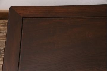 アンティーク家具　昭和初期　総ケヤキ材　脚の彫りが目を引く座卓(ローテーブル)(R-046985)