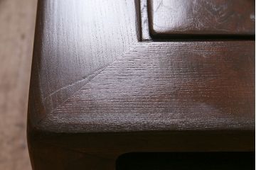 アンティーク家具　昭和初期　総ケヤキ材　脚の彫りが目を引く座卓(ローテーブル)(R-046985)