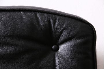 中古　DREXEL HERITAGE(ドレクセルヘリテイジ)　大人の空間作りに!ブラックレザーが高級感を醸し出すキャスター付きアームチェア(回転チェア、椅子、本革)(R-046989)