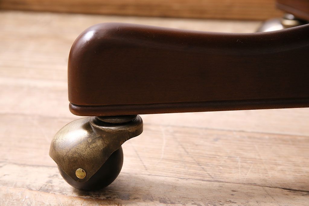 中古　DREXEL HERITAGE(ドレクセルヘリテイジ)　大人の空間作りに!ブラックレザーが高級感を醸し出すキャスター付きアームチェア(回転チェア、椅子、本革)(R-046989)