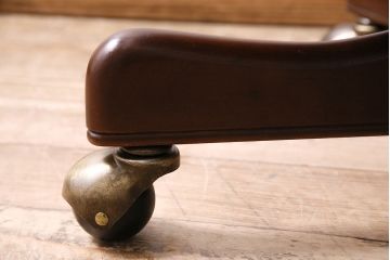 中古　DREXEL HERITAGE(ドレクセルヘリテイジ)　大人の空間作りに!ブラックレザーが高級感を醸し出すキャスター付きアームチェア(回転チェア、椅子、本革)(R-046989)