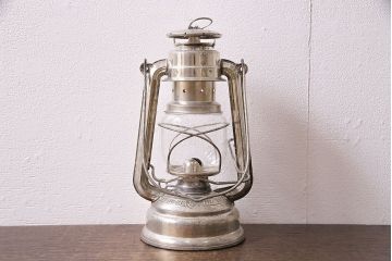 ヴィンテージ　西ドイツ製　FEUER HAND(フュアーハンド)　平芯・4分芯　ジャンクな雰囲気が格好いい吊り下げ式オイルランタン(テーブルランプ、ランプ、ビンテージ)(R-046992)