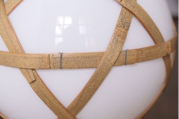 アンティーク照明　和の雰囲気を引き立てる竹巻きデザインの天井照明(ペンダントライト、吊り下げ照明)(R-046994)