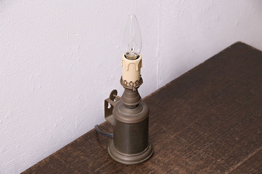 アンティーク照明　壁掛けでも使えるキャンドル型のスタンドライト(テーブルランプ、卓上照明)(R-046996)