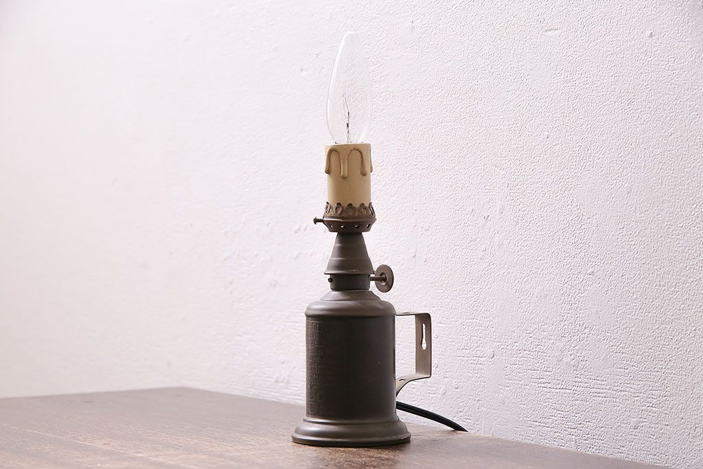 アンティーク照明　壁掛けでも使えるキャンドル型のスタンドライト(テーブルランプ、卓上照明)(R-046996)