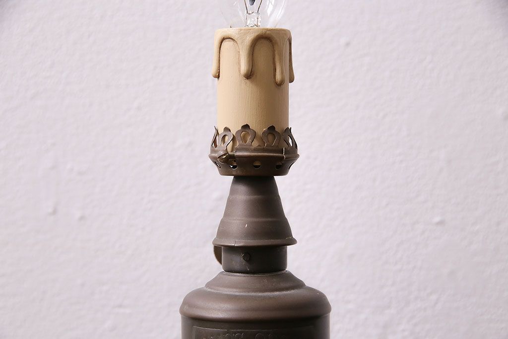 アンティーク照明　壁掛けでも使えるキャンドル型のスタンドライト(テーブルランプ、卓上照明)(R-046996)
