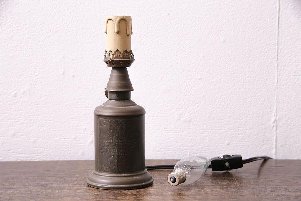 アンティーク照明　壁掛けでも使えるキャンドル型のスタンドライト(テーブルランプ、卓上照明)(R-046996)