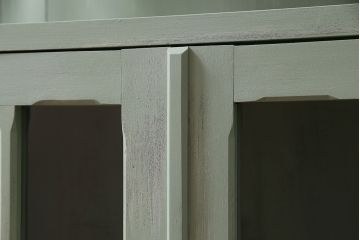 レトロ家具　シャビーな風合いとくすんだグリーンが可愛らしい本箱(ブックケース、収納棚、キャビネット)(R-046999)