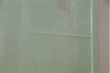 レトロ家具　シャビーな風合いとくすんだグリーンが可愛らしい本箱(ブックケース、収納棚、キャビネット)(R-046999)