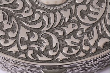 ビンテージ　シルバープレート　メタル　ジュエリーボックス(小物入れ、アクセサリーケース、ヴィンテージ)(R-047004)