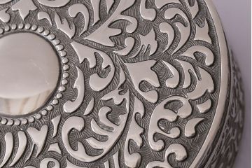 ビンテージ　シルバープレート　メタル　ジュエリーボックス(小物入れ、アクセサリーケース、ヴィンテージ)(R-047004)