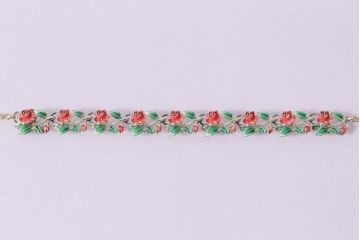 ヴィンテージアクセサリー　Exquisite　of　Solifull　薔薇飾り　ネックレス(ROSE、バラ、メタル、エナメル、ビンテージ)(R-047005)