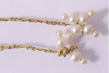 ヴィンテージアクセサリー　イギリス　付け襟ネックレス(パール、レース、ビンテージ)(R-047007)
