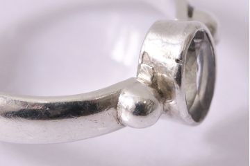 ヴィンテージアクセサリー　イギリス　シルバー　クリアクリスタル　リング(指輪、ビンテージ)(R-047009)