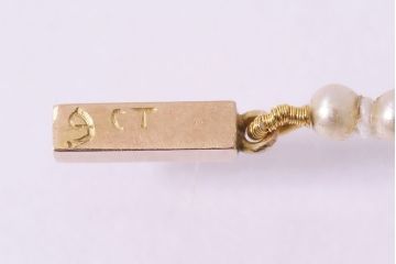 ヴィンテージアクセサリー　アールデコ　パール　9ctゴールド　ネックレス(金、ビンテージ)(R-047017)