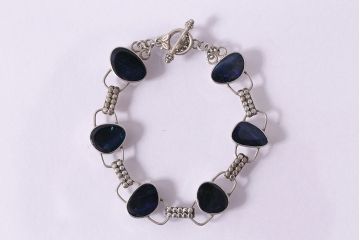 ヴィンテージアクセサリー　ダークブルーオパール　シルバー　ブレスレット(ビンテージ)(R-047023)