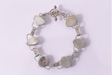 ヴィンテージアクセサリー　ダークブルーオパール　シルバー　ブレスレット(ビンテージ)(R-047023)