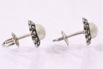 ヴィンテージアクセサリー　イギリス　シルバー　エドウォーディアン　ピアス(エドワーディアン、ビンテージ)(R-047025)