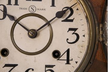 アンティーク時計　精工舎　TRADE(S)MARK　トレードマーク　SEIKO　セイコー　ゼンマイ式　コントラストが魅力的な八角型柱時計(SEIKOSHA、振り子時計、掛け時計、古時計)(R-047032)