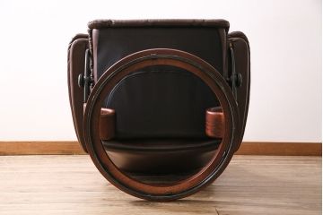 中古　EKORNES(エコーネス)　本革　ロイヤルシリーズ　オットマン付き　ストレスレスチェア(定価約46万円)(リクライニングチェア、アームチェア、椅子)(R-047035)