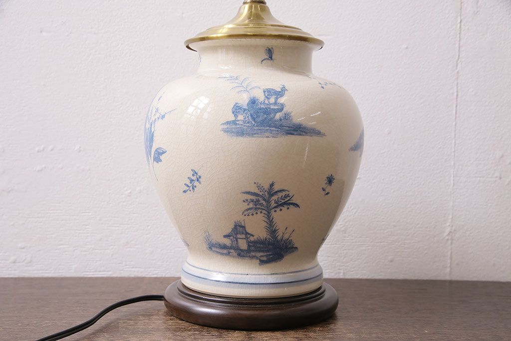 ヴィンテージ　高級品!ワンランク上の空間作りにおすすめな陶器製のランプ型照明(フロアランプ、間接照明、ビンテージ)(R-047037)