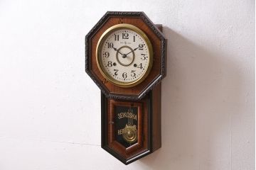 アンティーク時計　大正昭和初期　精工舎(SEIKOSHA、セイコー)　REGULATOR　ゼンマイ式　八角型振り子時計(掛け時計、柱時計、古時計)(R-047040)
