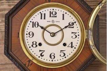 アンティーク時計　大正昭和初期　精工舎(SEIKOSHA、セイコー)　REGULATOR　ゼンマイ式　八角型振り子時計(掛け時計、柱時計、古時計)(R-047040)