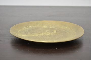宮田宏平作　鋳銅　鳥図　飾り皿(在銘、作家物)(R-047042)