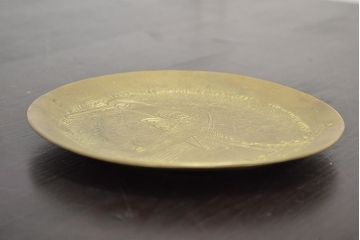 宮田宏平作　鋳銅　鳥図　飾り皿(在銘、作家物)(R-047042)