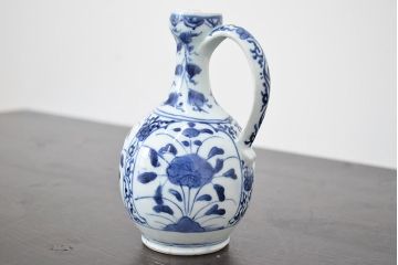 江戸期　古伊万里　染付手付き水注(水次)(R-047044)