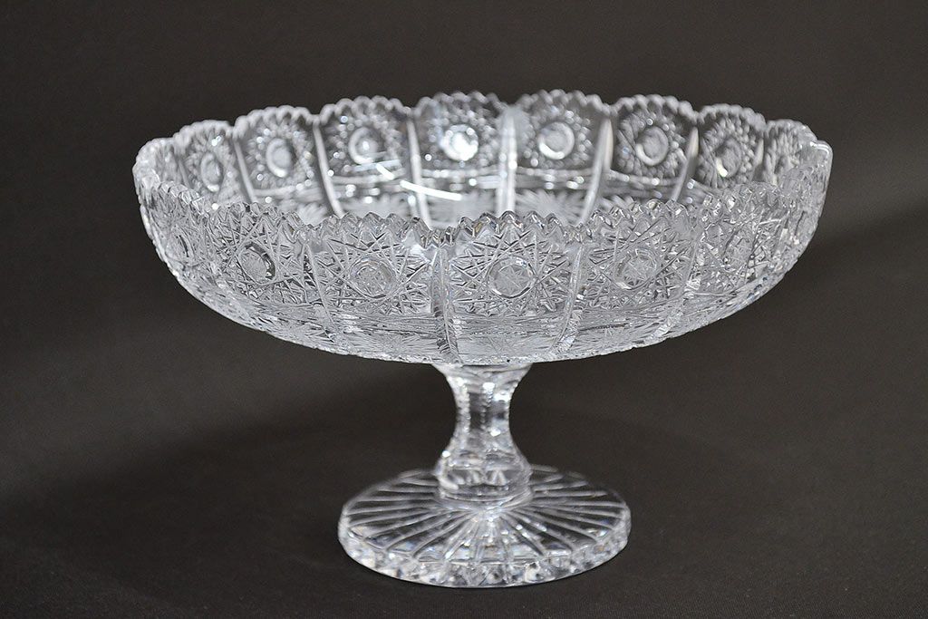 ボヘミアクリスタル　500PK　ガラスコンポート(ハンドカット、BOHEMIA)(R-047055)