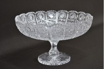 ボヘミアクリスタル　500PK　ガラスコンポート(ハンドカット、BOHEMIA)(R-047055)