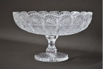 ボヘミアクリスタル　500PK　ガラスコンポート(ハンドカット、BOHEMIA)(R-047055)