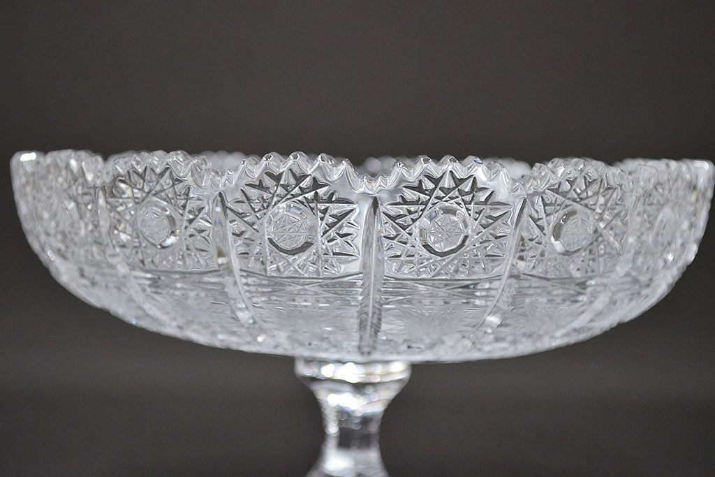 ボヘミアクリスタル　500PK　ガラスコンポート(ハンドカット、BOHEMIA)(R-047055)