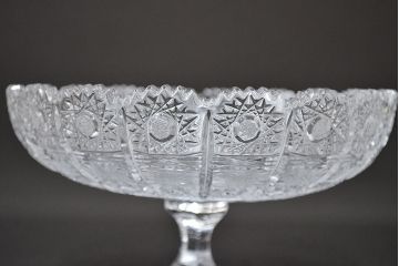 ボヘミアクリスタル　500PK　ガラスコンポート(ハンドカット、BOHEMIA)(R-047055)