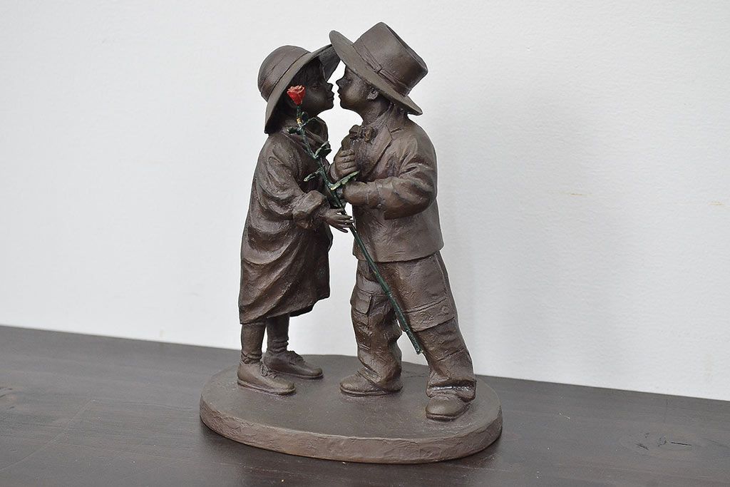 Kim　Anderson(キムアンダーソン)　ブロンズ置物(薔薇を持つ少年少女)(R-047056)