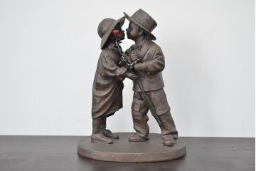 Kim　Anderson(キムアンダーソン)　ブロンズ置物(薔薇を持つ少年少女)(R-047056)