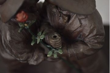 Kim　Anderson(キムアンダーソン)　ブロンズ置物(薔薇を持つ少年少女)(R-047056)