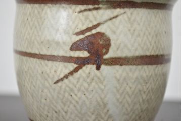 人間国宝　島岡達三　象嵌夫婦湯呑(在銘、作家物、湯呑み)(R-047061)