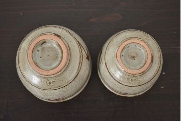 人間国宝　島岡達三　象嵌夫婦湯呑(在銘、作家物、湯呑み)(R-047061)